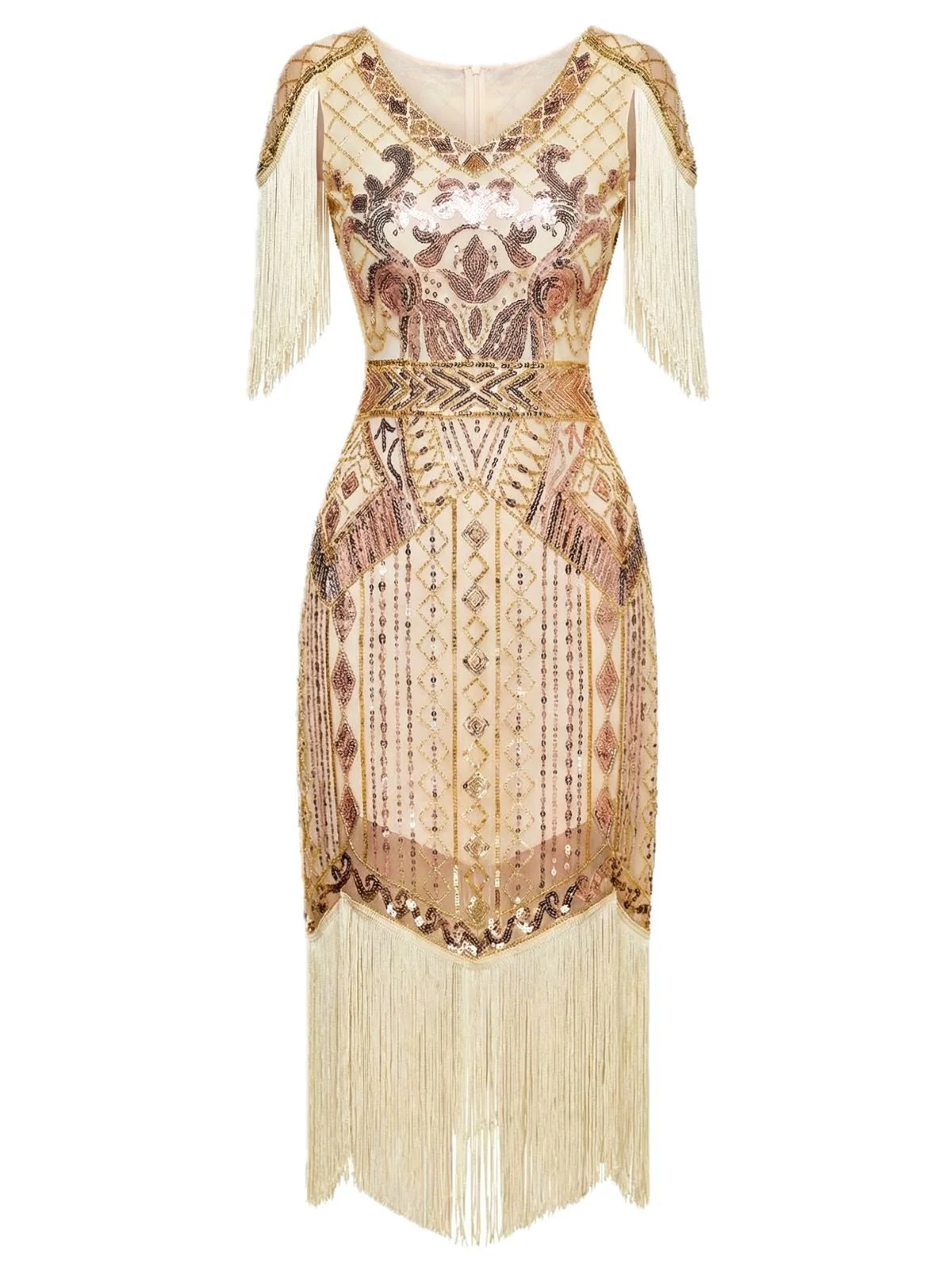 Robe Charleston à franges et sequins années 1920 - Image 3