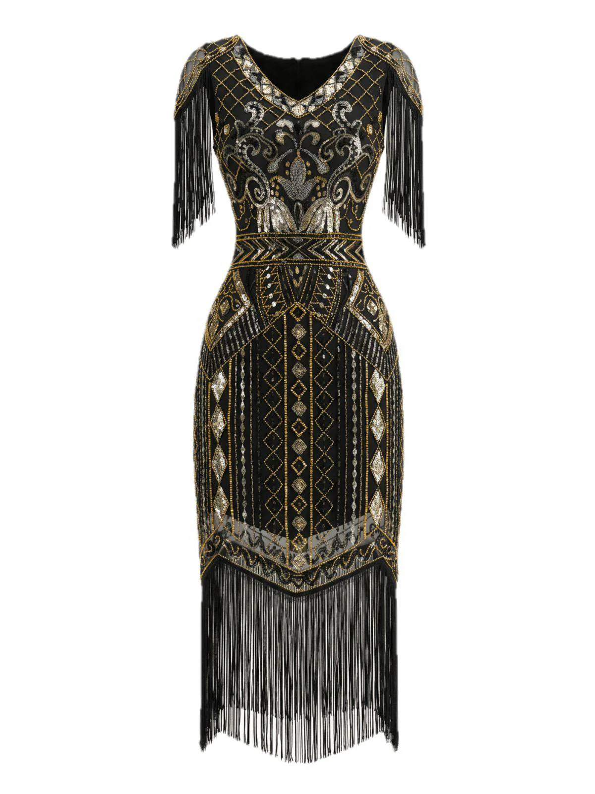 Robe Charleston à franges et sequins années 1920 - Image 6