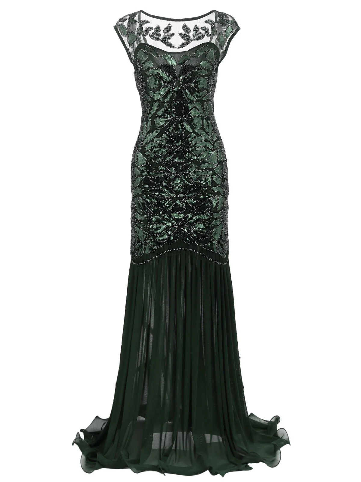 Robe Charleston Vintage Année 20 Gatsby Maxi à Paillettes Soirée - Image 5