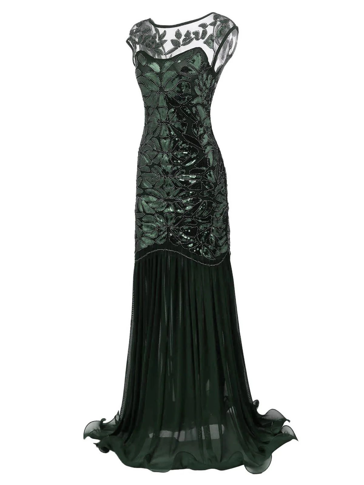 Robe Charleston Vintage Année 20 Gatsby Maxi à Paillettes Soirée - Image 6