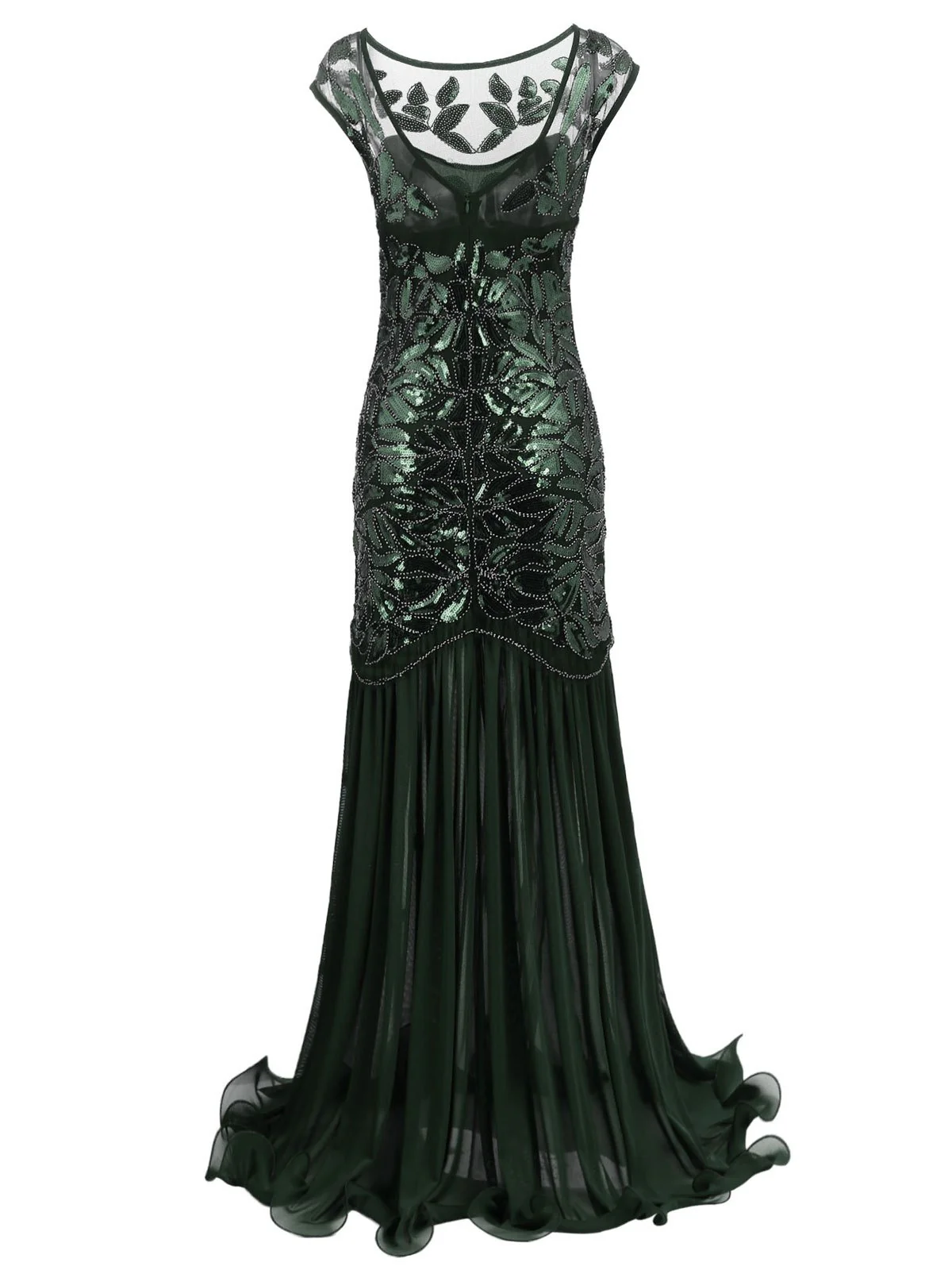 Robe Charleston Vintage Année 20 Gatsby Maxi à Paillettes Soirée - Image 7