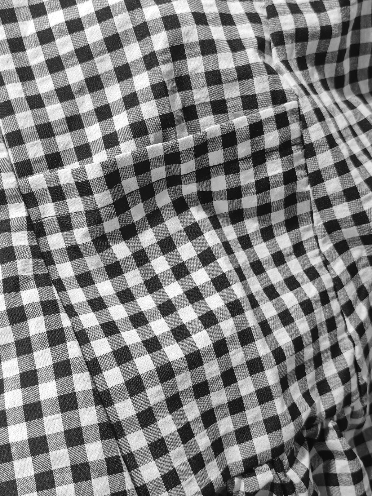 Robe-chemise longue à carreaux manches bouffantes noirs des années 1940 - Image 4