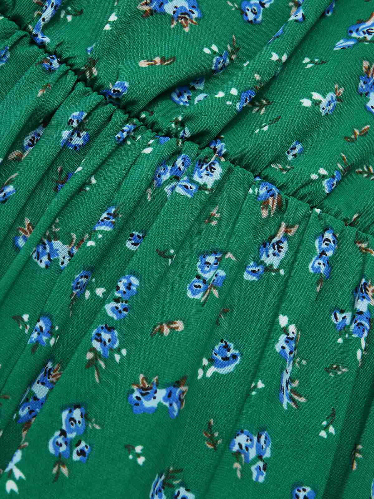 Robe chemise plissée à ceinture et à petits motifs floraux des années 1940 - Image 8