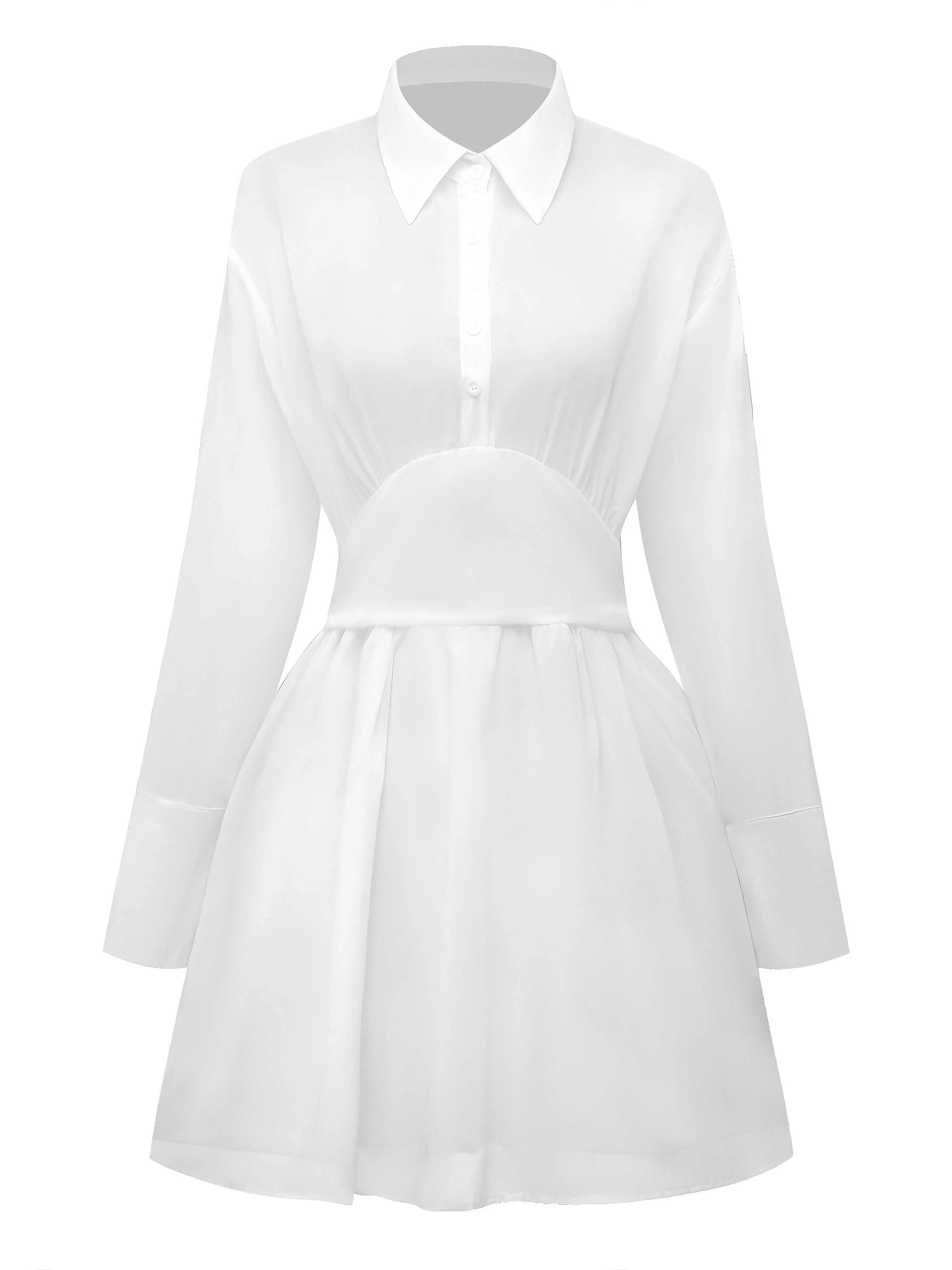 Robe chemise transparente manches longues des années 1970 - Image 3