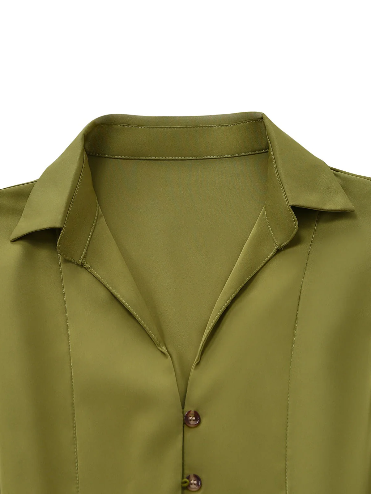 Robe-chemise verte à revers et fente années 1930 - Image 4