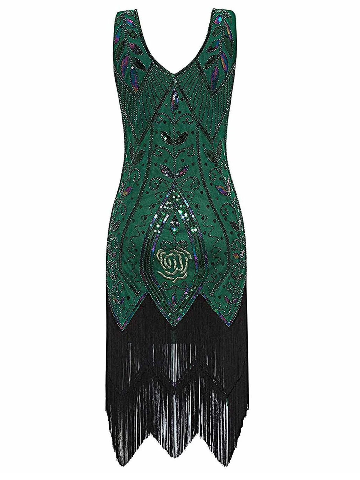 Robe Cocktail Vintage Année 20 Gatsby à Franges à Paillettes Soirée Chic - Image 2