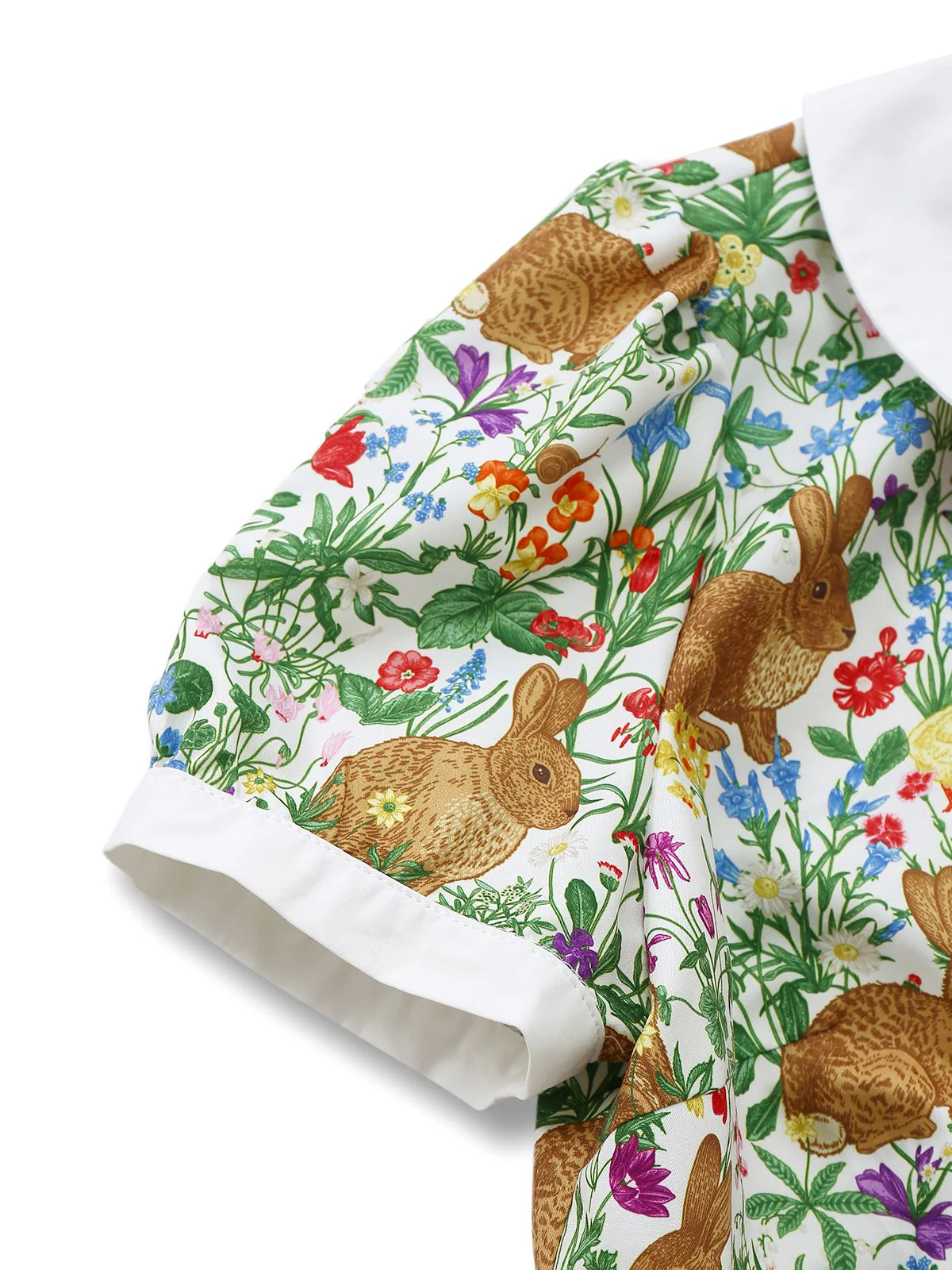 Robe col Claudine boutons floral lapin 1950s - Image 7