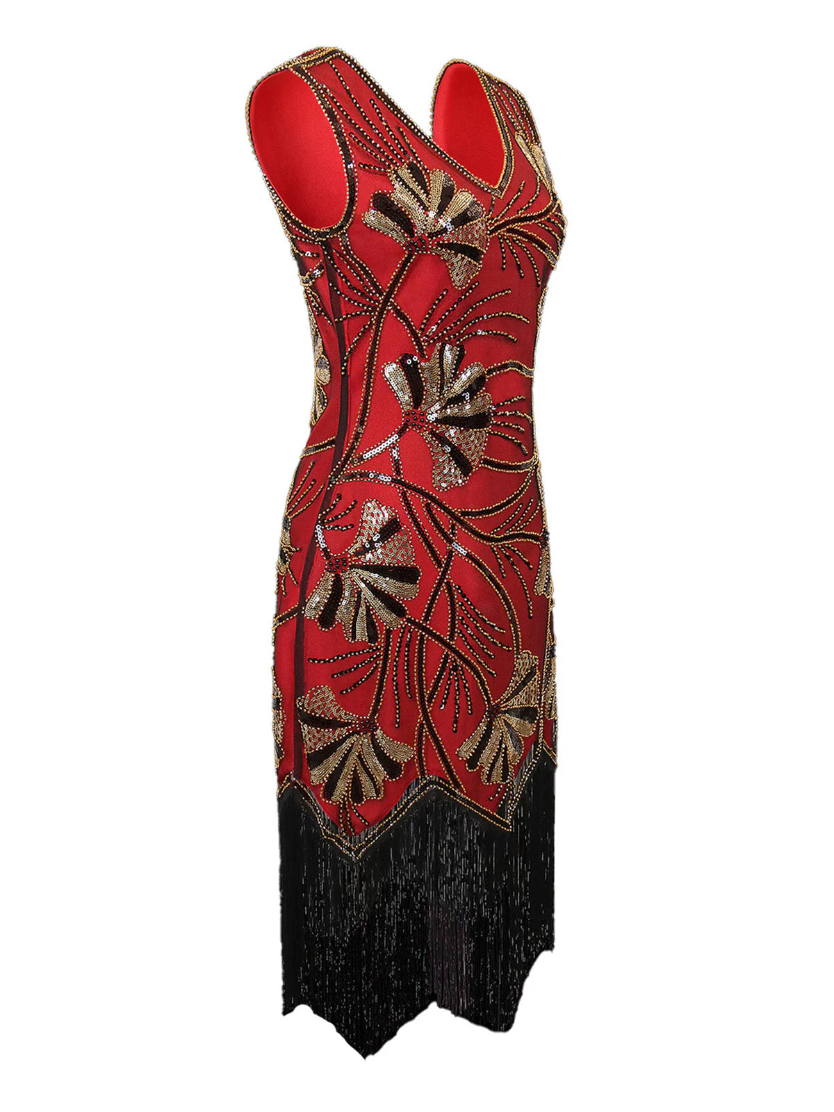 Robe col en V et perles pailletées des années 1920 - Image 6