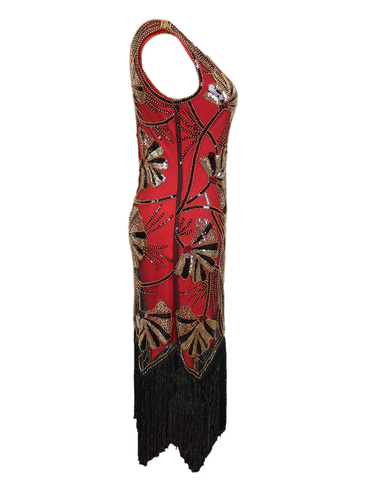Robe col en V et perles pailletées des années 1920 - Image 7