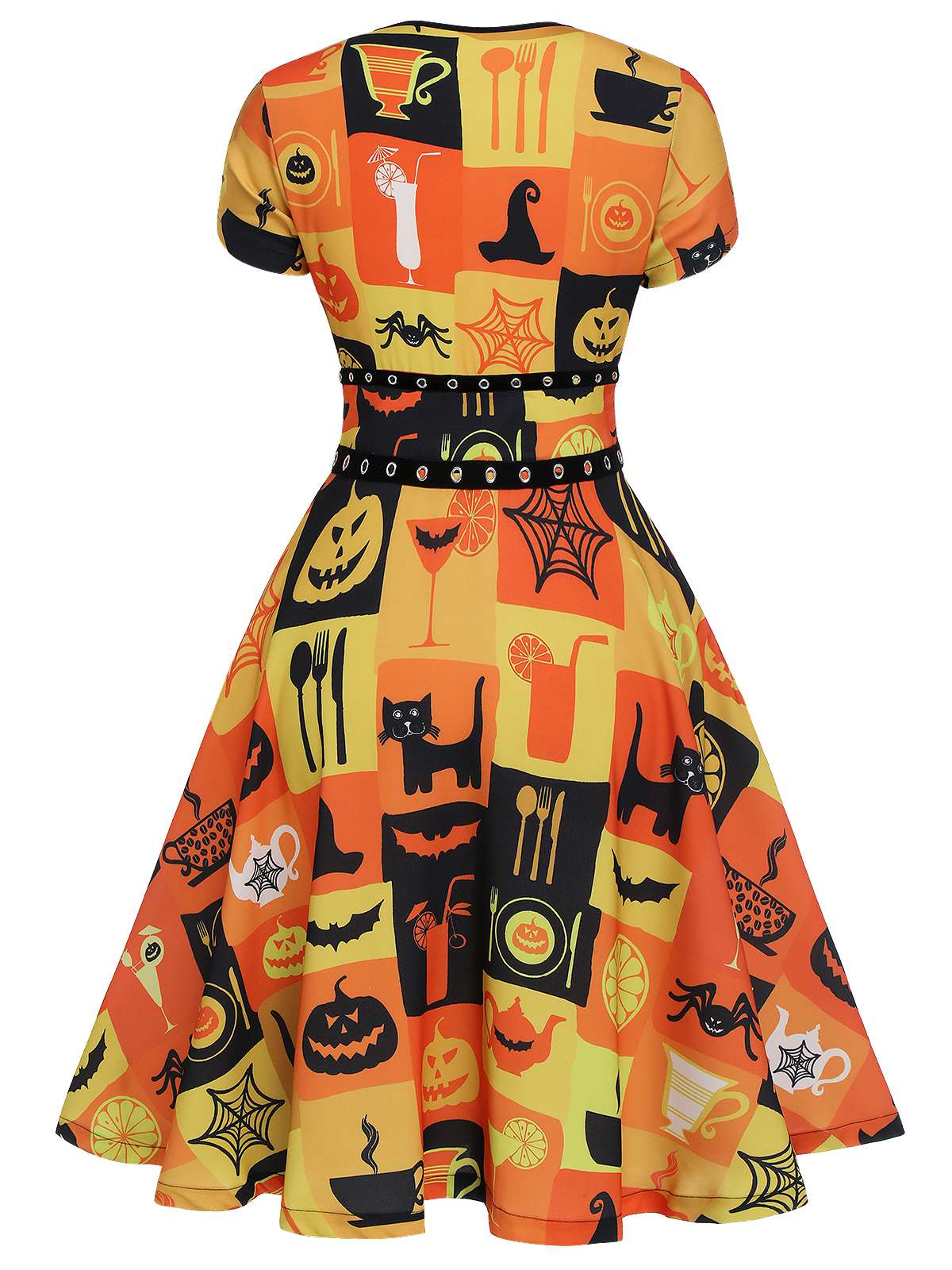 Robe col reine à lacets pour Halloween des années 1950 - Image 4