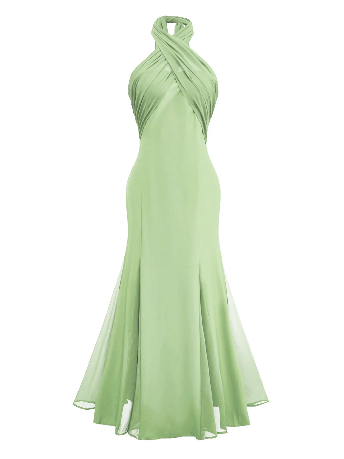Robe convertible blanc col licou croisée en mousseline de soie années 1930 - Image 11