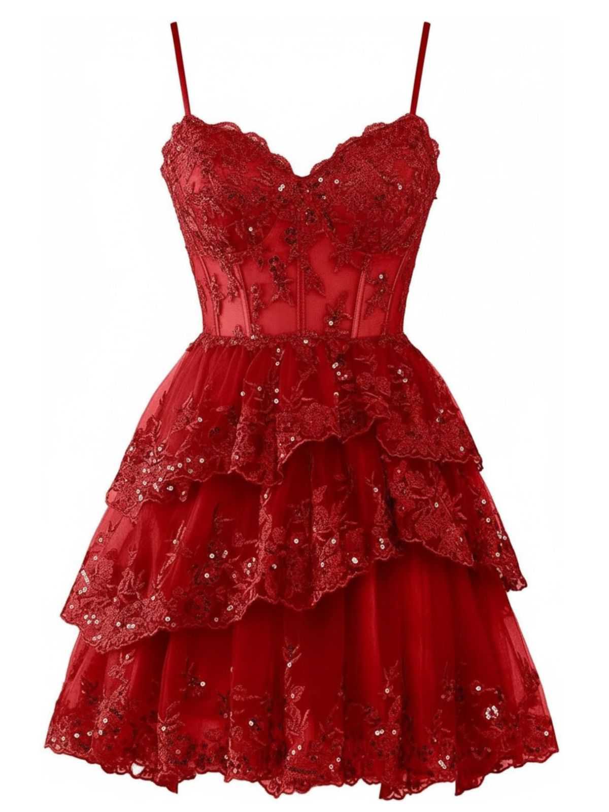 Robe corset tulle volants sequins 1980s