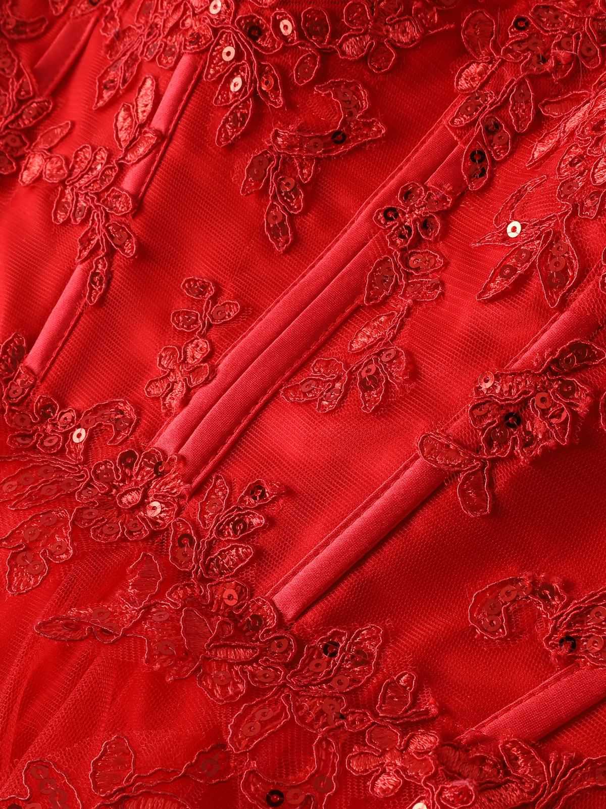 Robe corset tulle volants sequins 1980s - Image 4