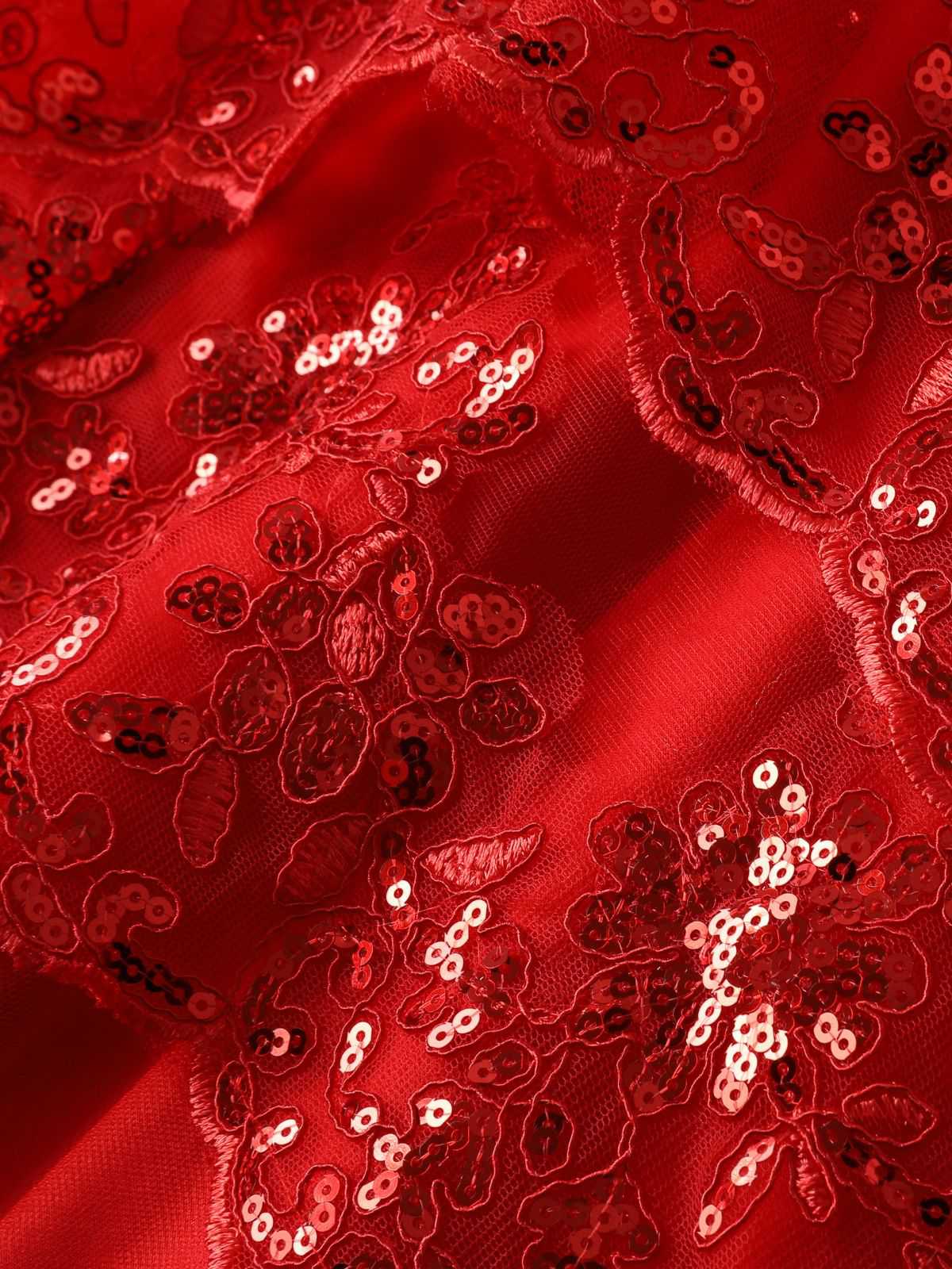 Robe corset tulle volants sequins 1980s - Image 6