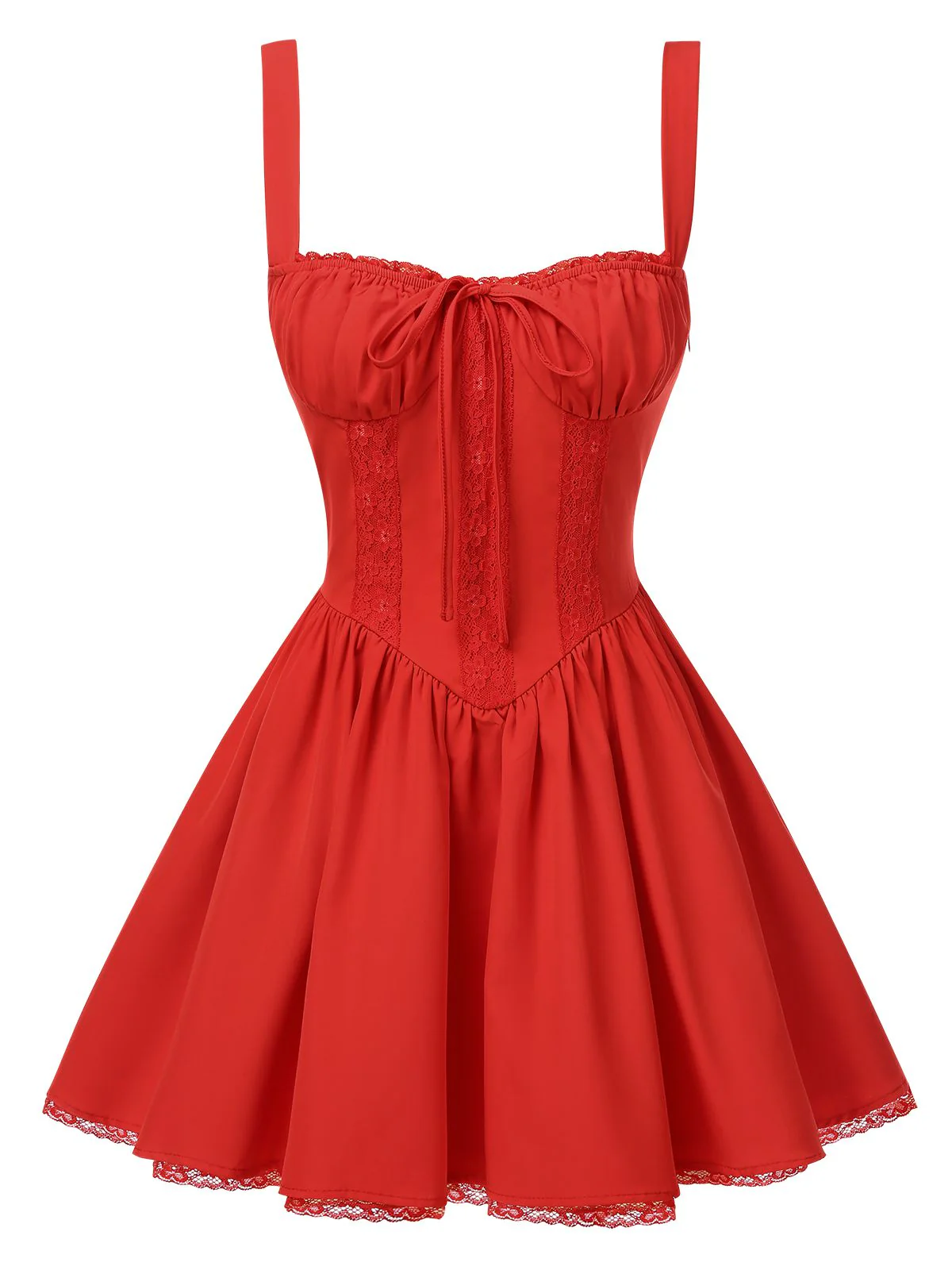 Robe corset unie à lacets des années 1950 - Image 2