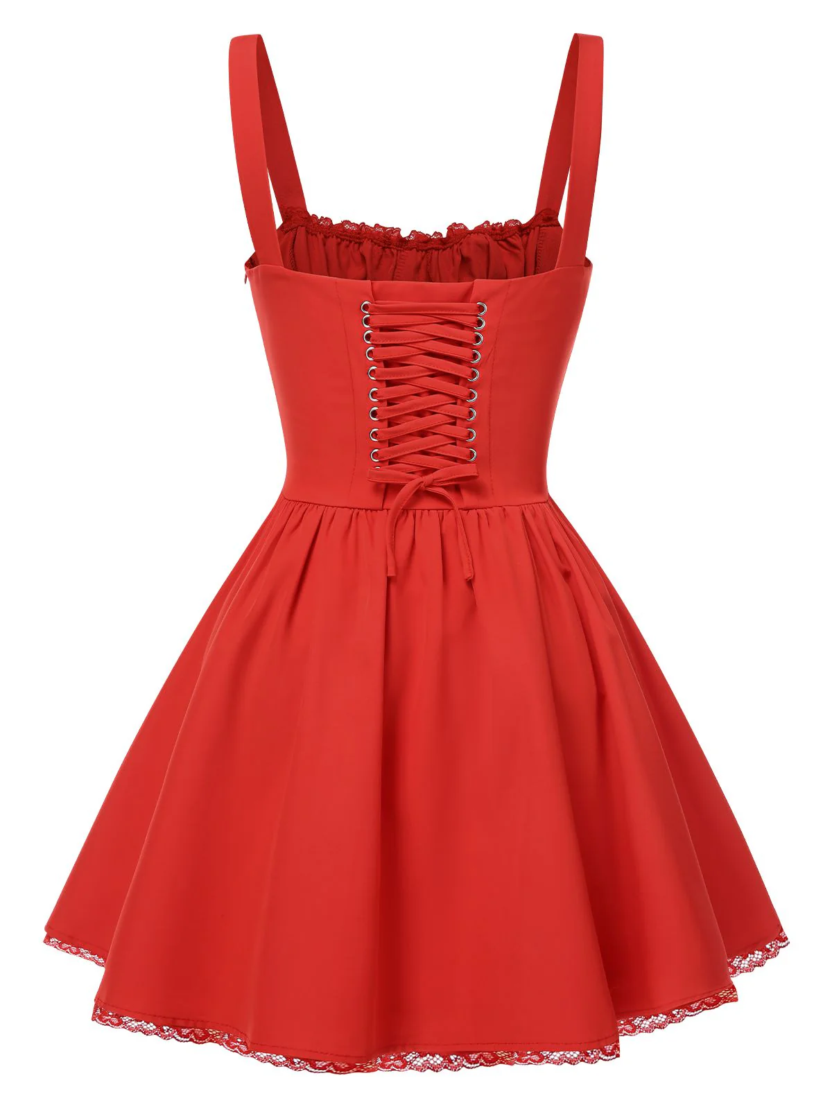 Robe corset unie à lacets des années 1950 - Image 3