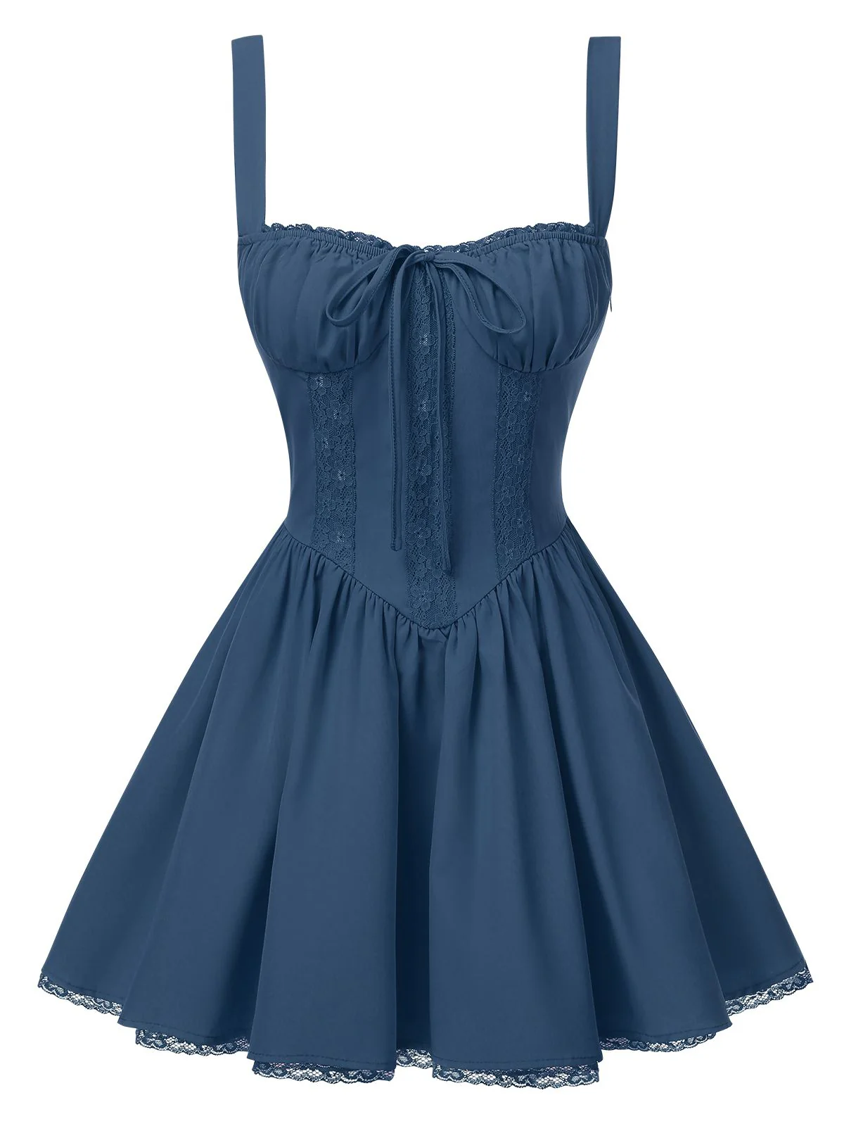 Robe corset unie à lacets des années 1950 - Image 6