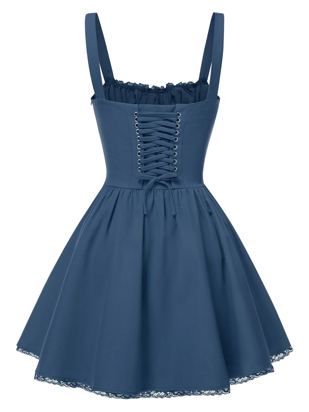 Robe corset unie à lacets des années 1950 - Image 7