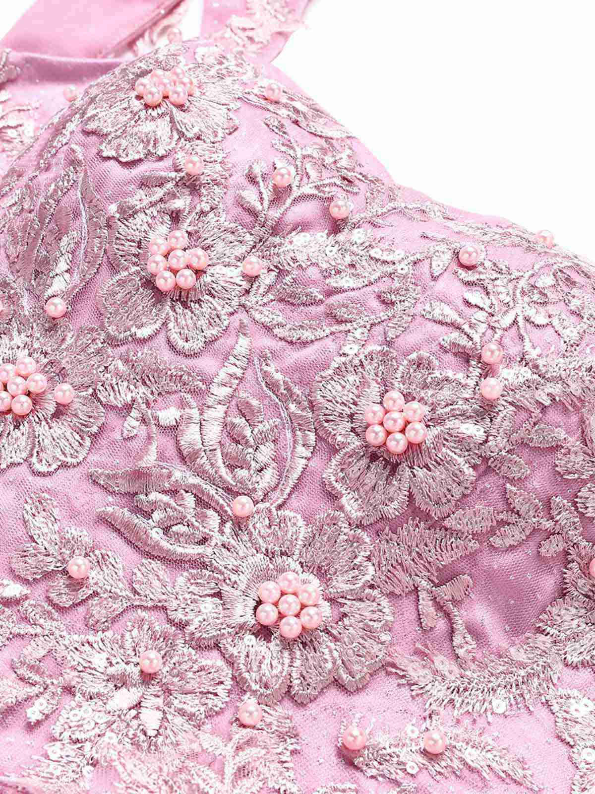 Robe courte rose à paillettes et papillons années 60 - Image 5