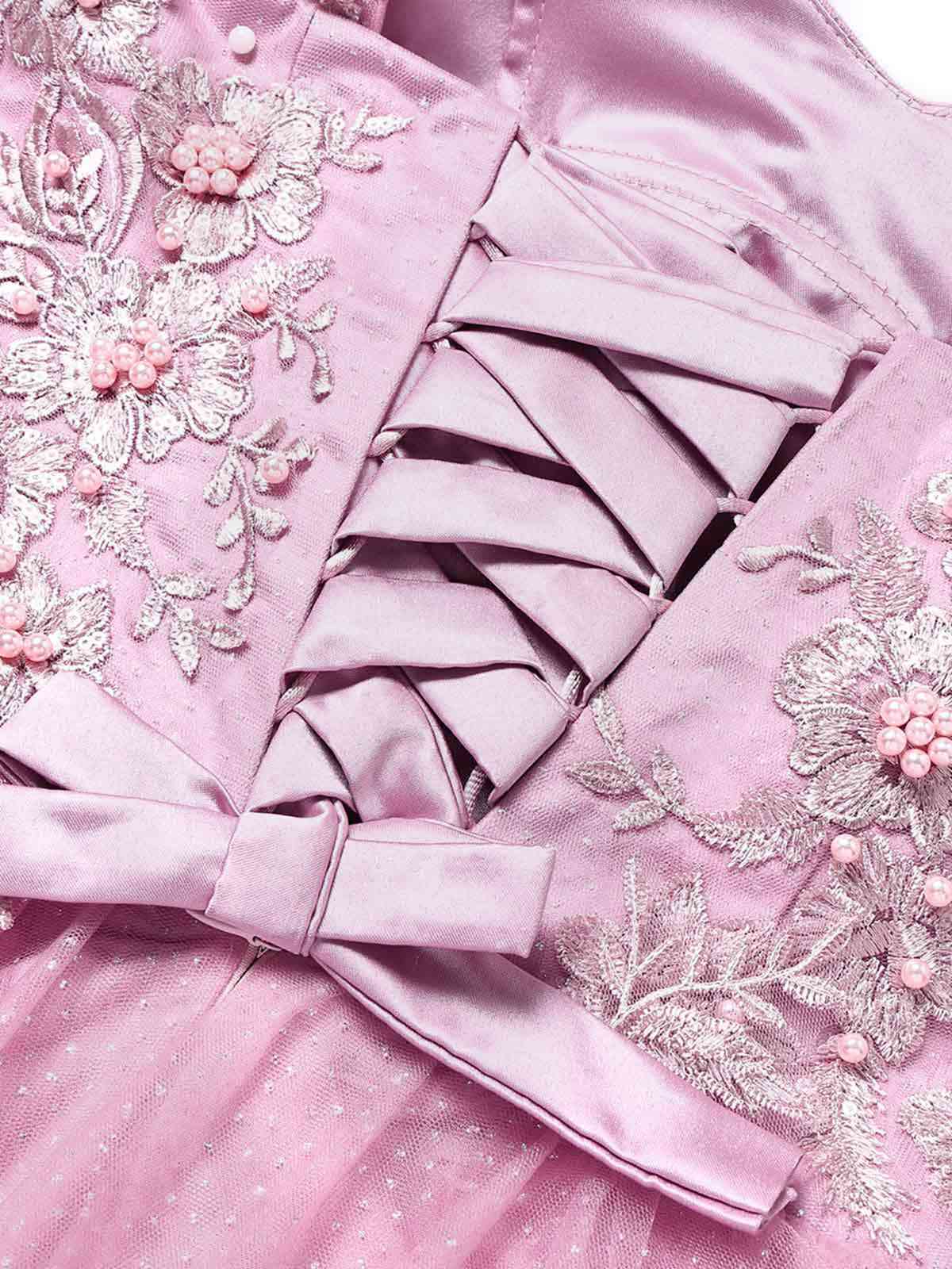 Robe courte rose à paillettes et papillons années 60 - Image 7