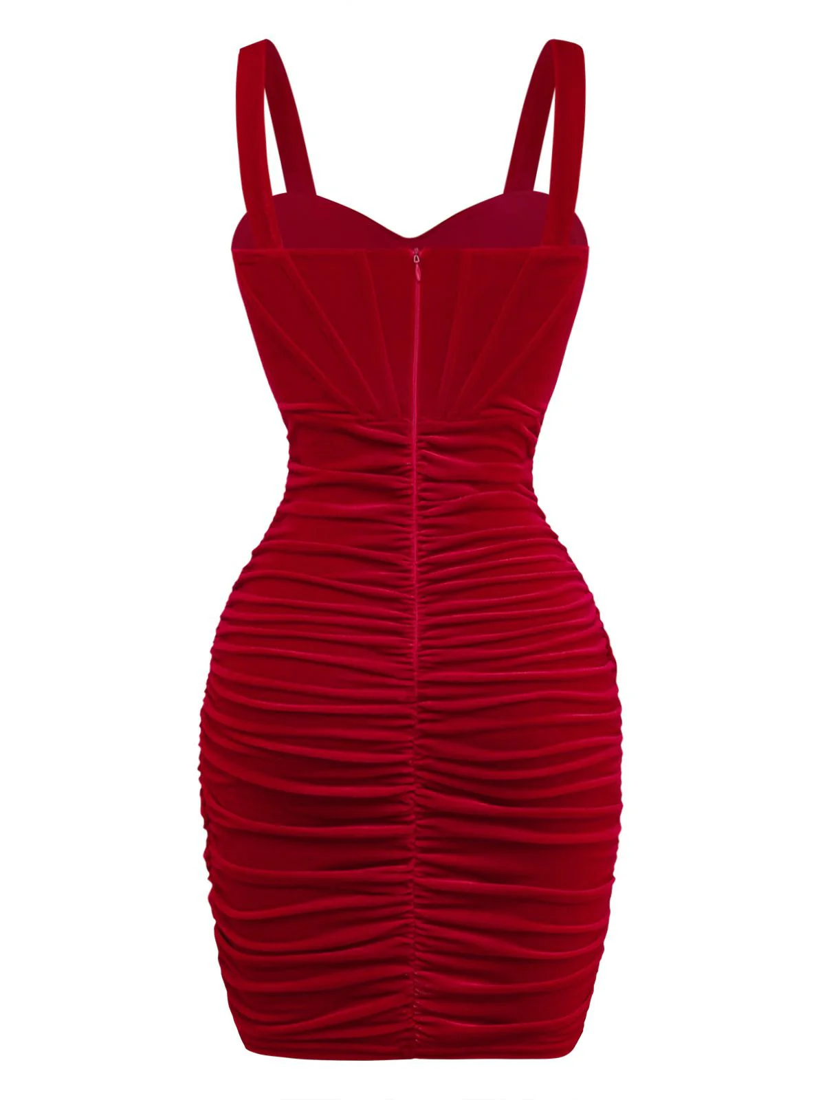 Robe courte velours corset ruché cœur 1980s - Image 5