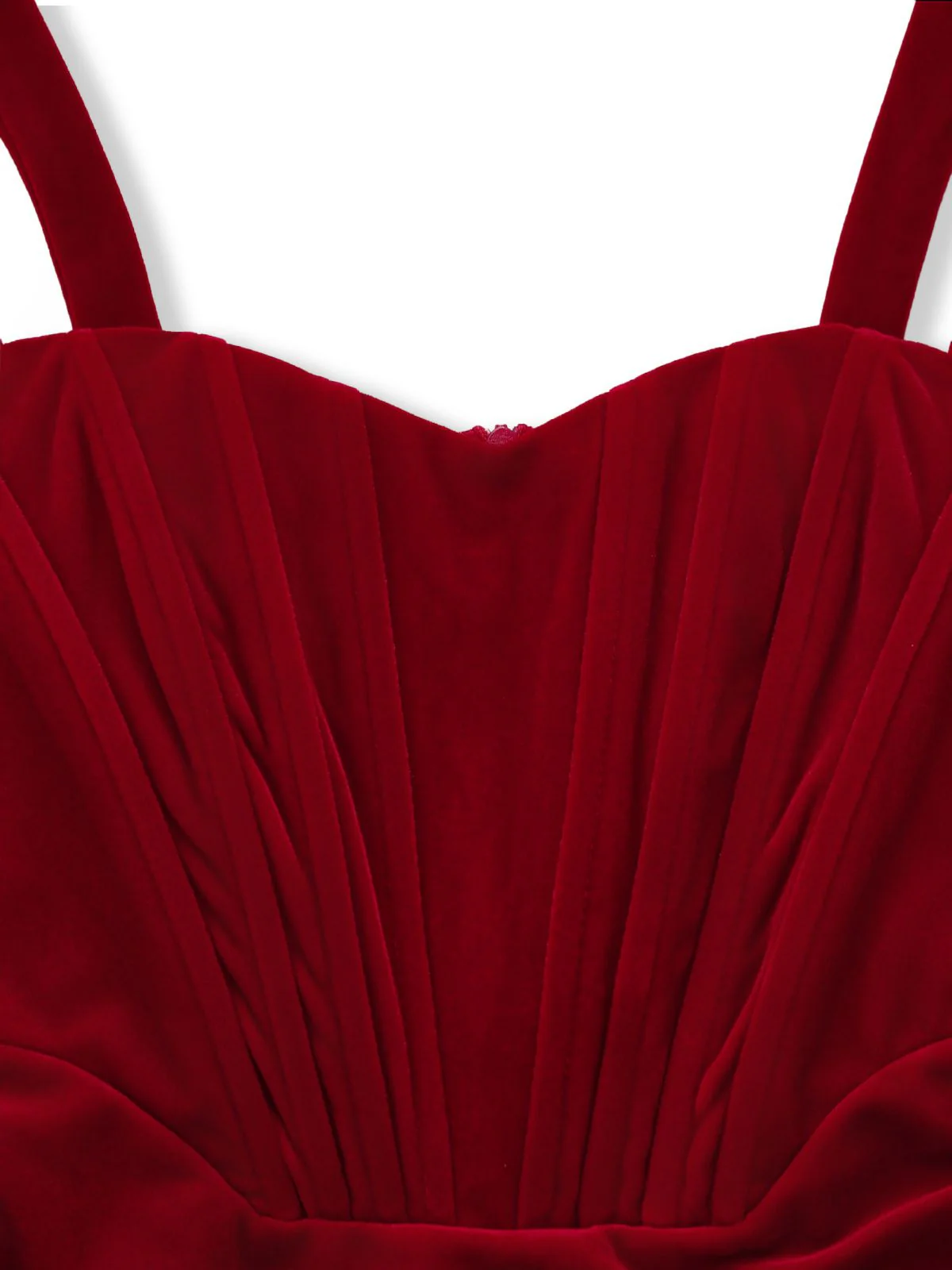 Robe courte velours corset ruché cœur 1980s - Image 7