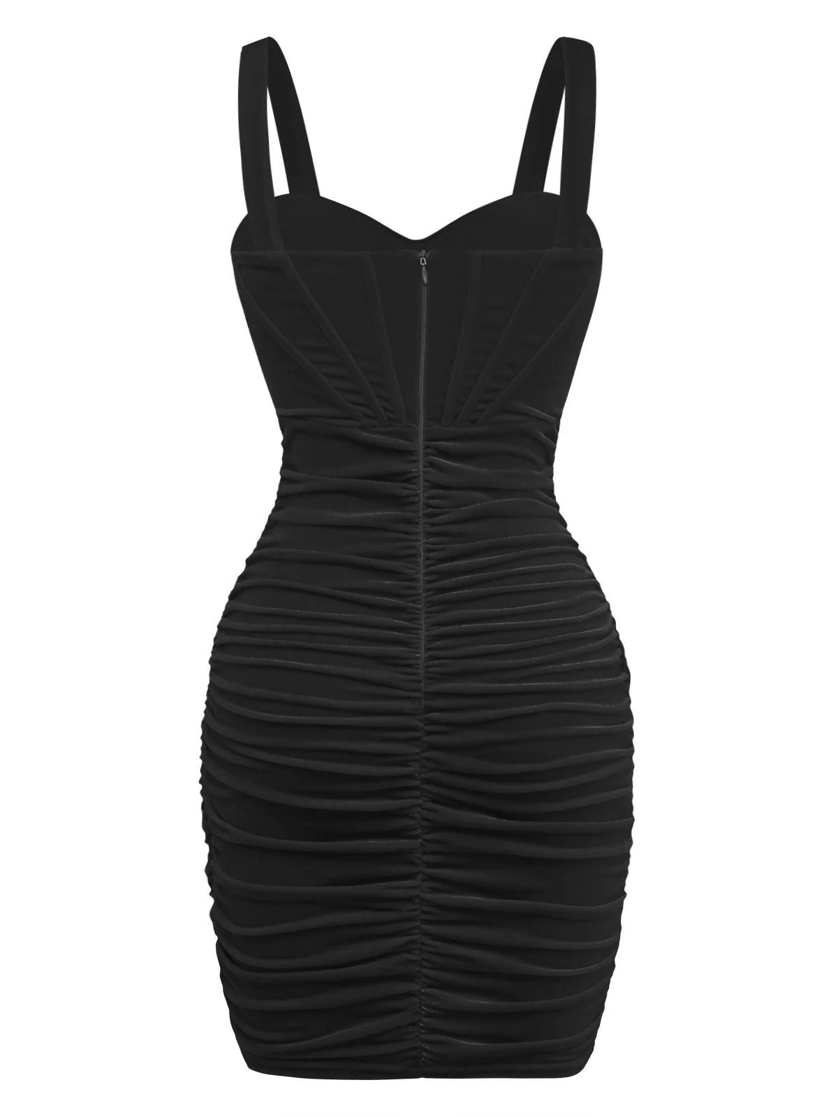 Robe courte velours corset ruché cœur 1980s - Image 2