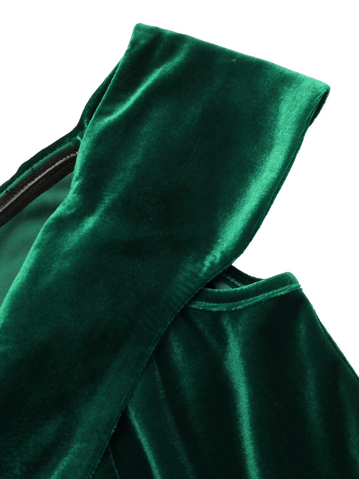 Robe Crayon Vintage Verte Année 60 Solide en Velours - Image 5