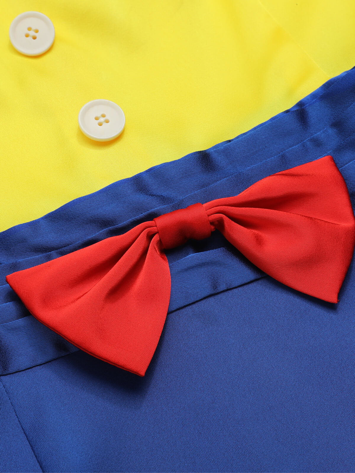 Robe crayon jaune et bleue à bretelles avec nœud des années 1960 - Image 5