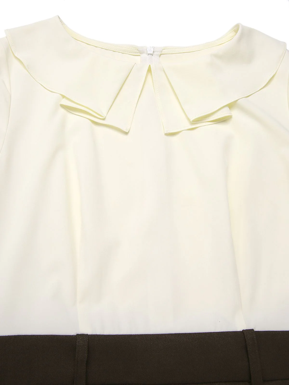 Robe crayon marron et col contrasté années 1960 - Image 6