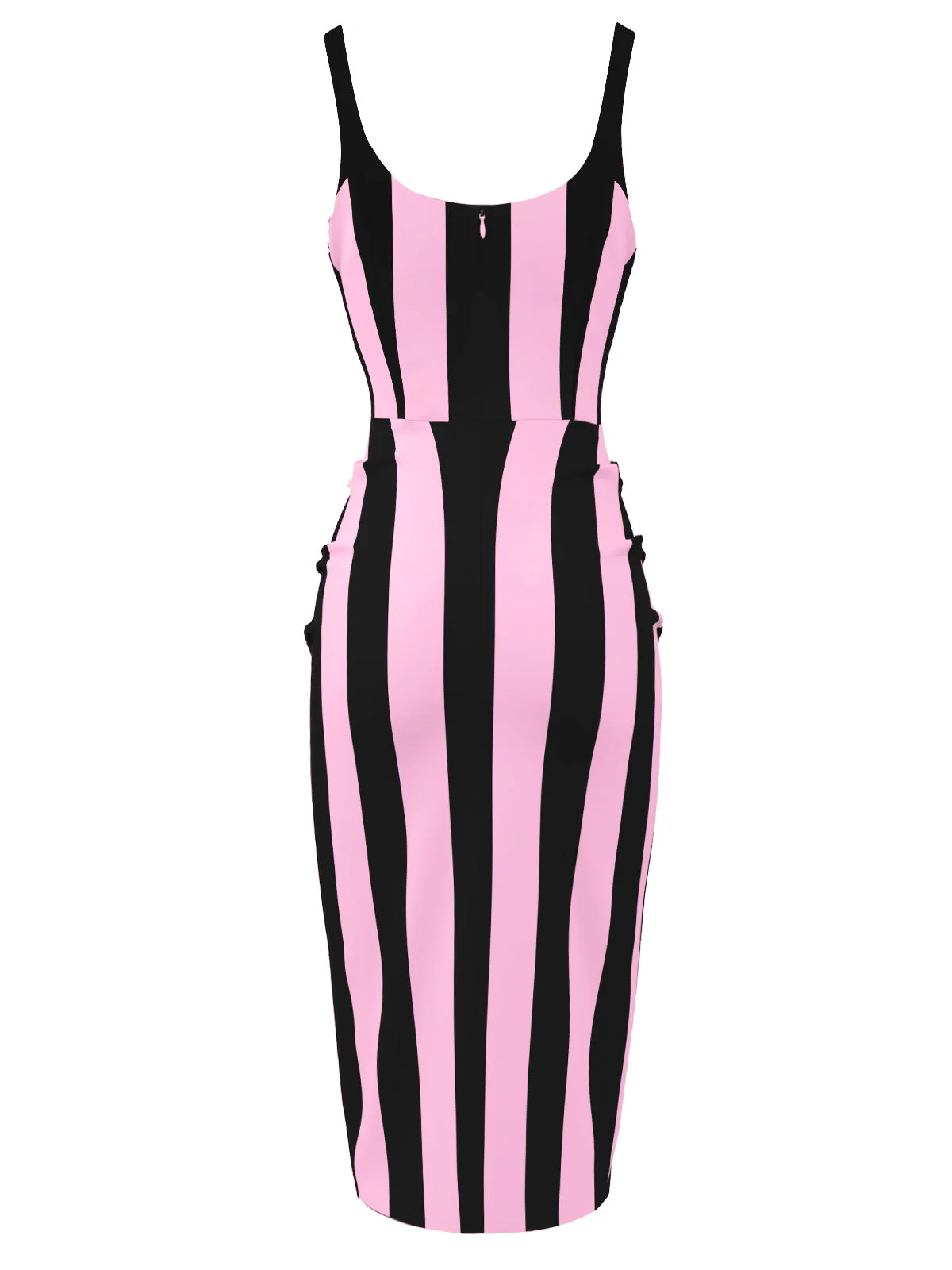 [Prévente] Robe crayon rose et noire à rayures verticales années 1960 - Image 2