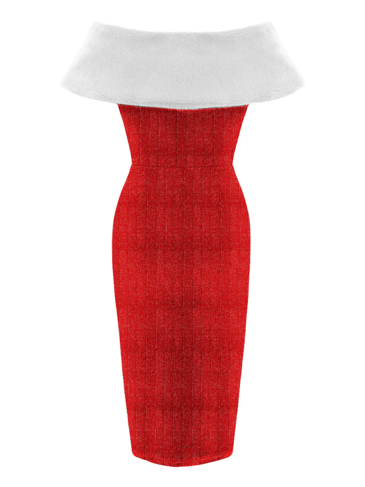 Robe crayon rouge à nœud en peluche des années 1960 avec cape - Image 4