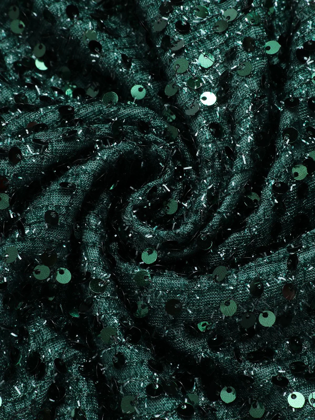 Robe crayon verte à paillettes et col en V des années 1960 - Image 5