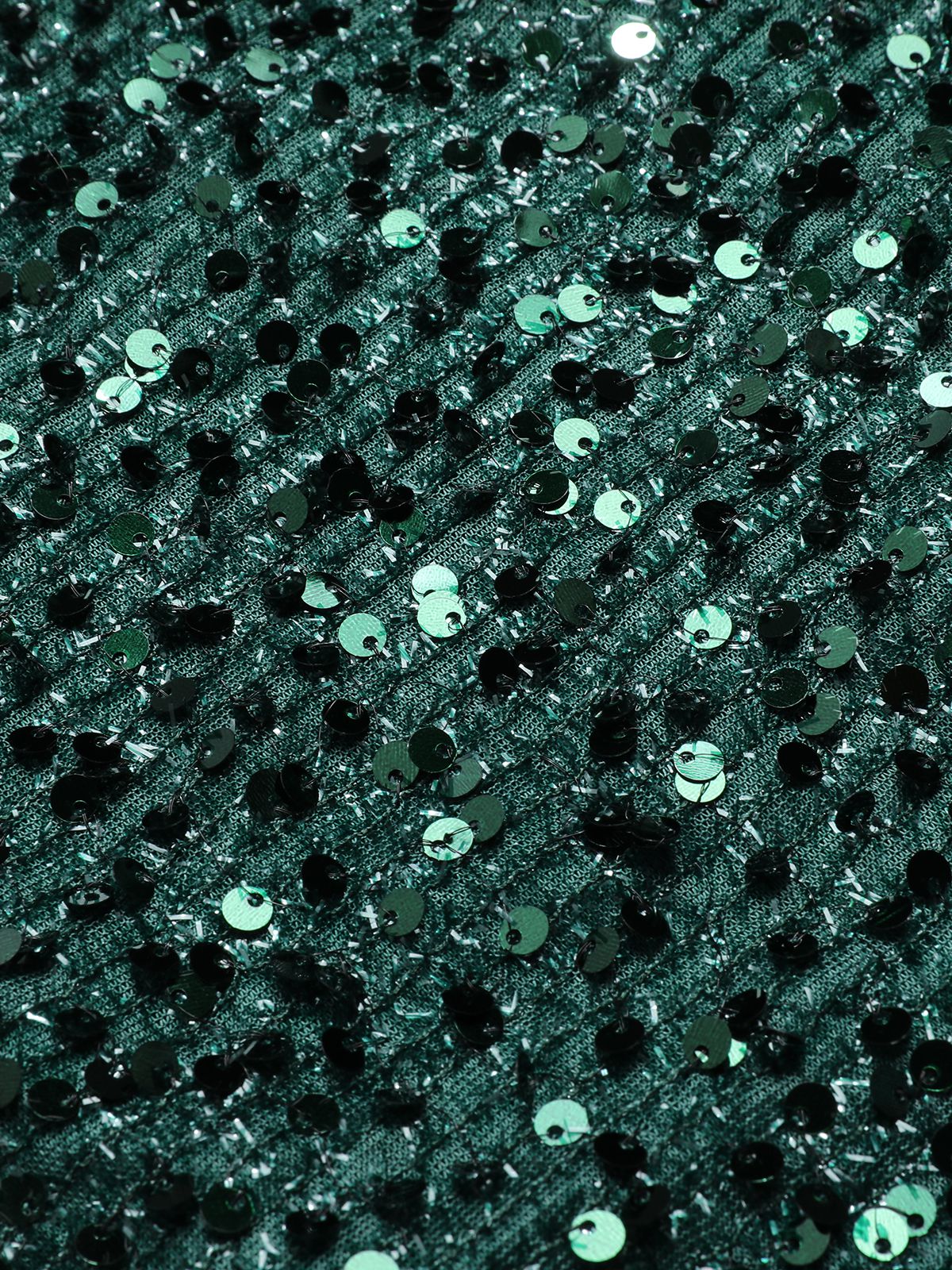 Robe crayon verte à paillettes et col en V des années 1960 - Image 6