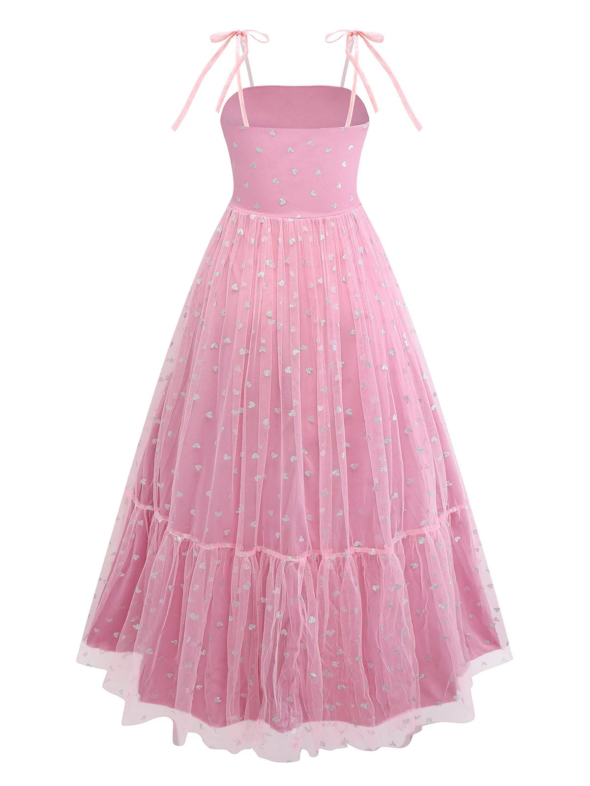 Robe de bal en tulle argenté à cœur et bretelles spaghetti années 1930 - Image 2