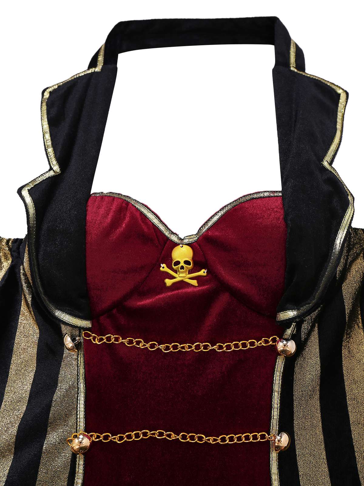 Robe de capitaine pirate Halloween en velours rouge vin des années 1970 - Image 4