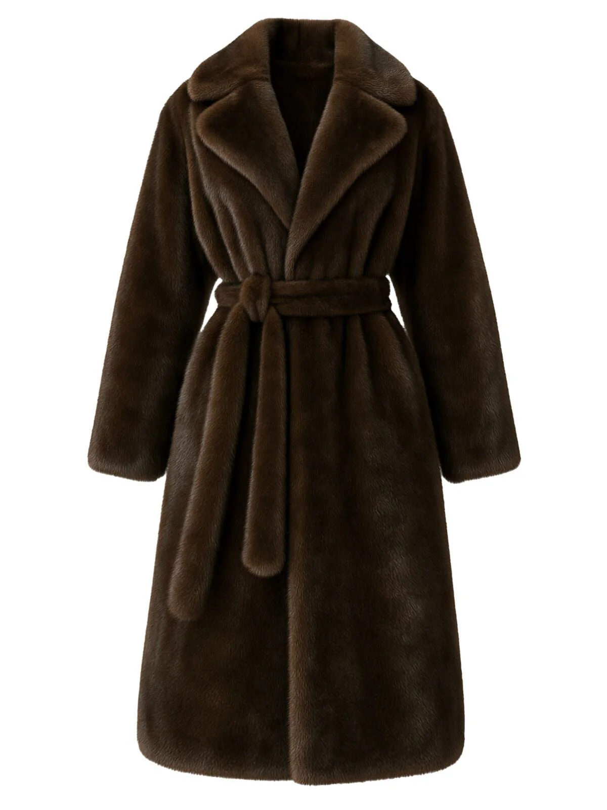 Robe de chambre en fausse fourrure à revers uni des années 1950 - Image 2