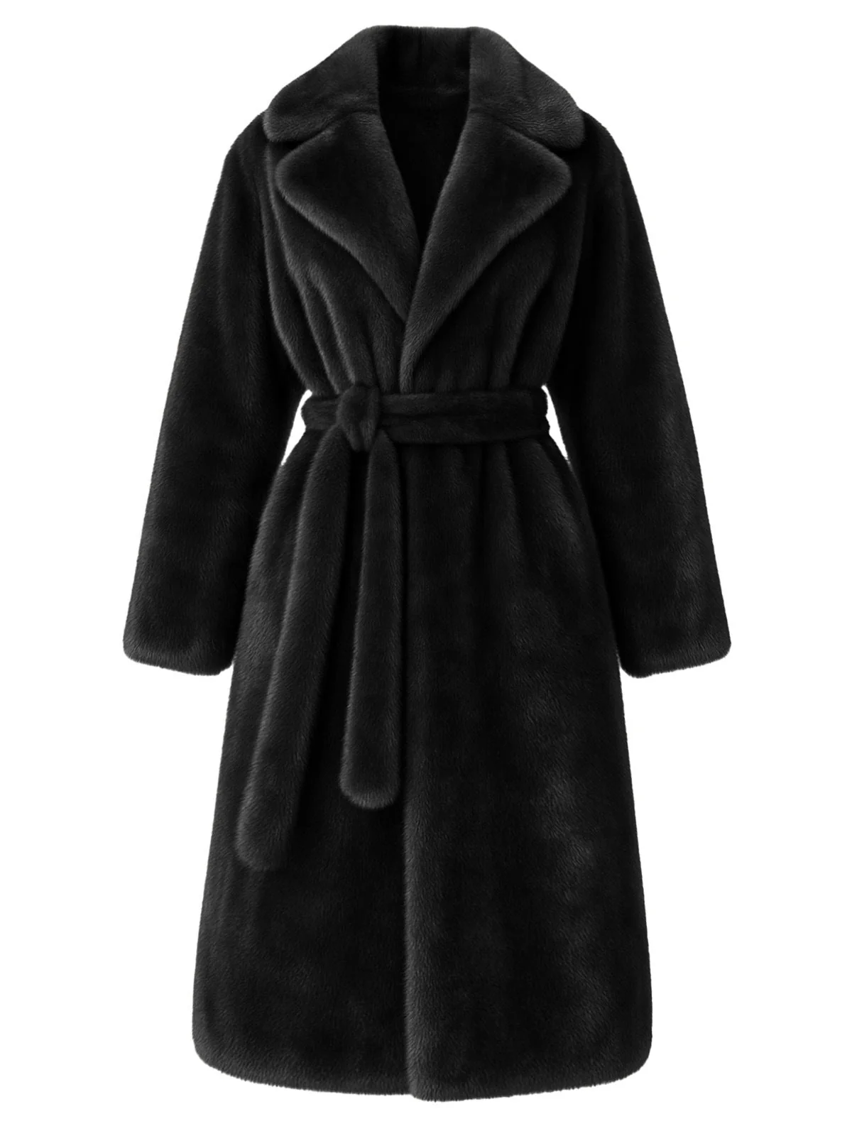 Robe de chambre en fausse fourrure à revers uni des années 1950 - Image 3