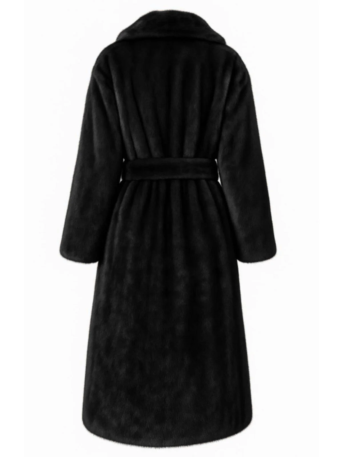 Robe de chambre en fausse fourrure à revers uni des années 1950 - Image 4