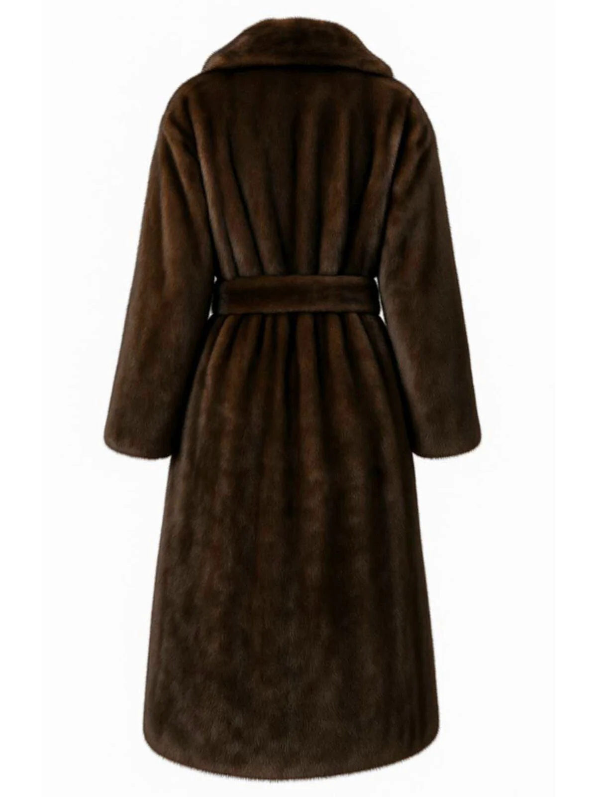 Robe de chambre en fausse fourrure à revers uni des années 1950 - Image 5