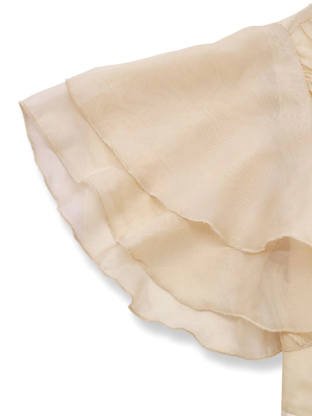 Robe de cocktail champagne en tulle satiné 1950s - Image 15