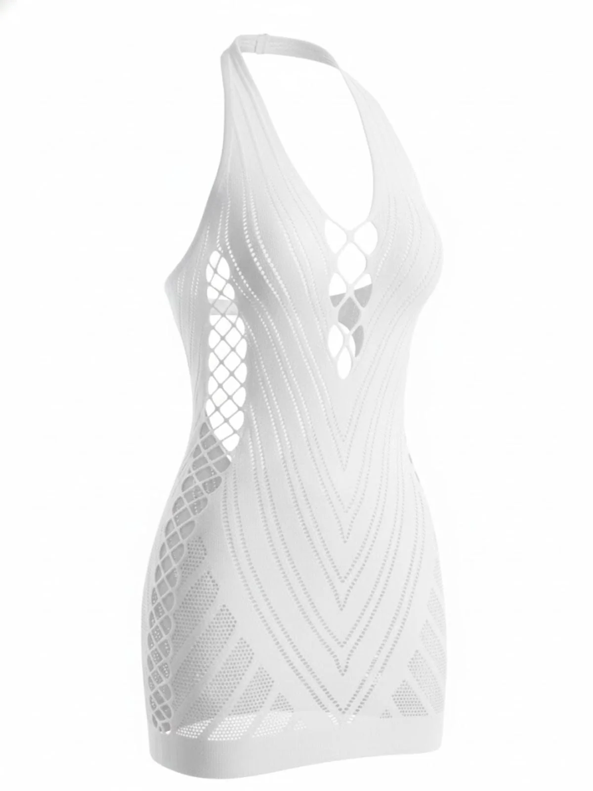 Robe de lingerie mini en résille à décolleté dos nu années 1960 - Image 7