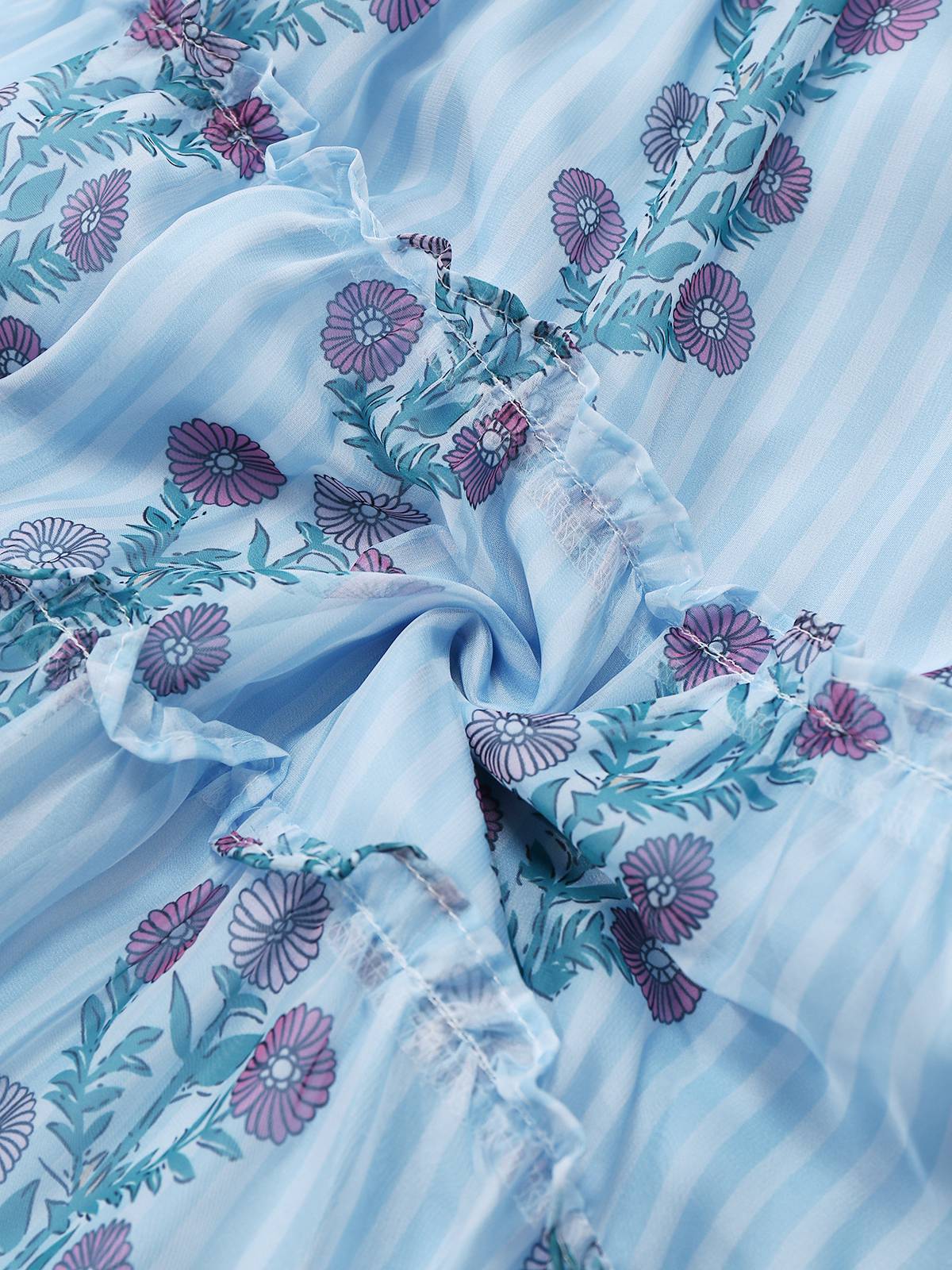 Robe de maille marguerite à bretelles à smocks des années 1940 - Image 7