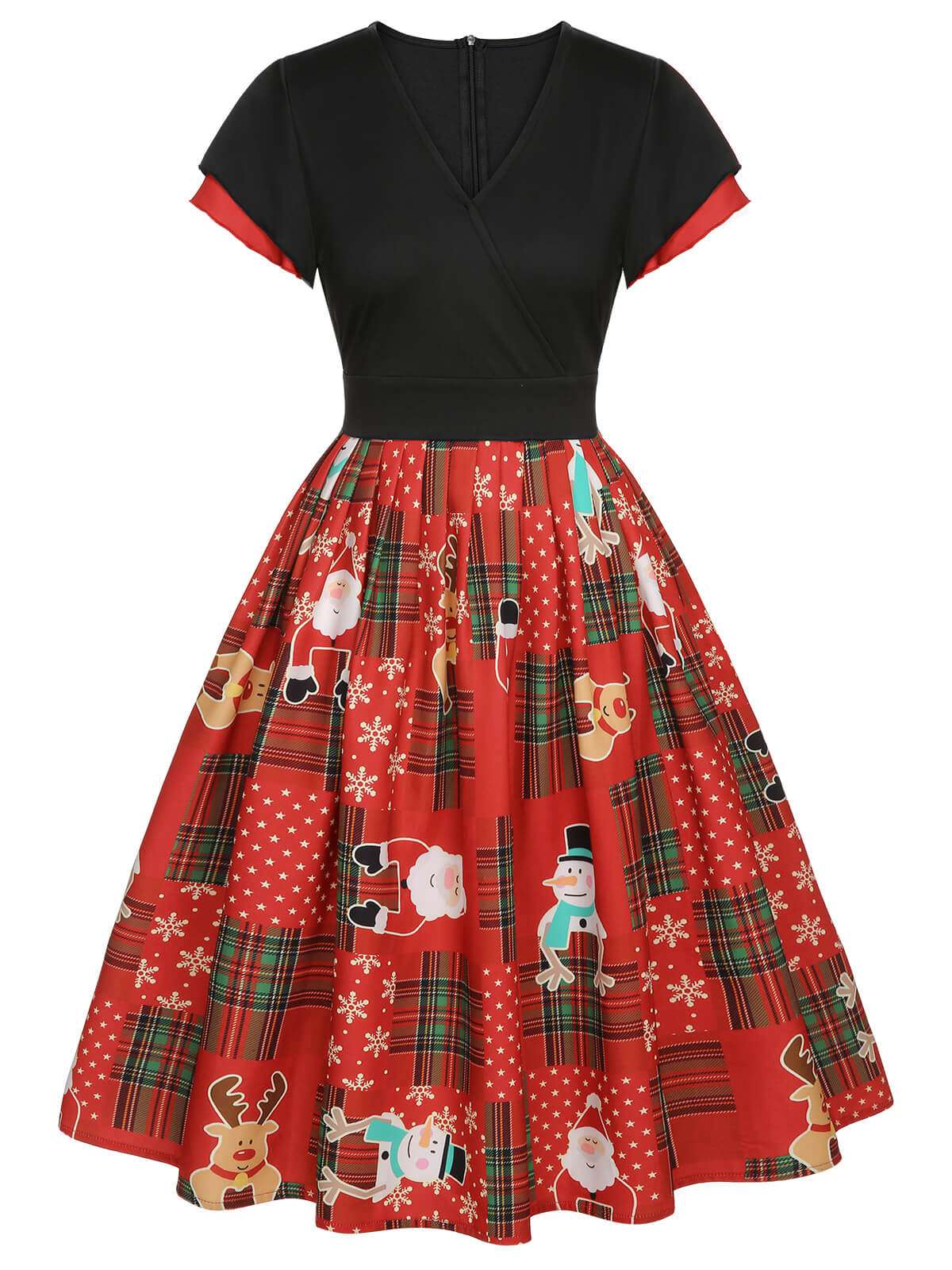 Robe de Noël rouge à carreaux des années 1950 - Image 2