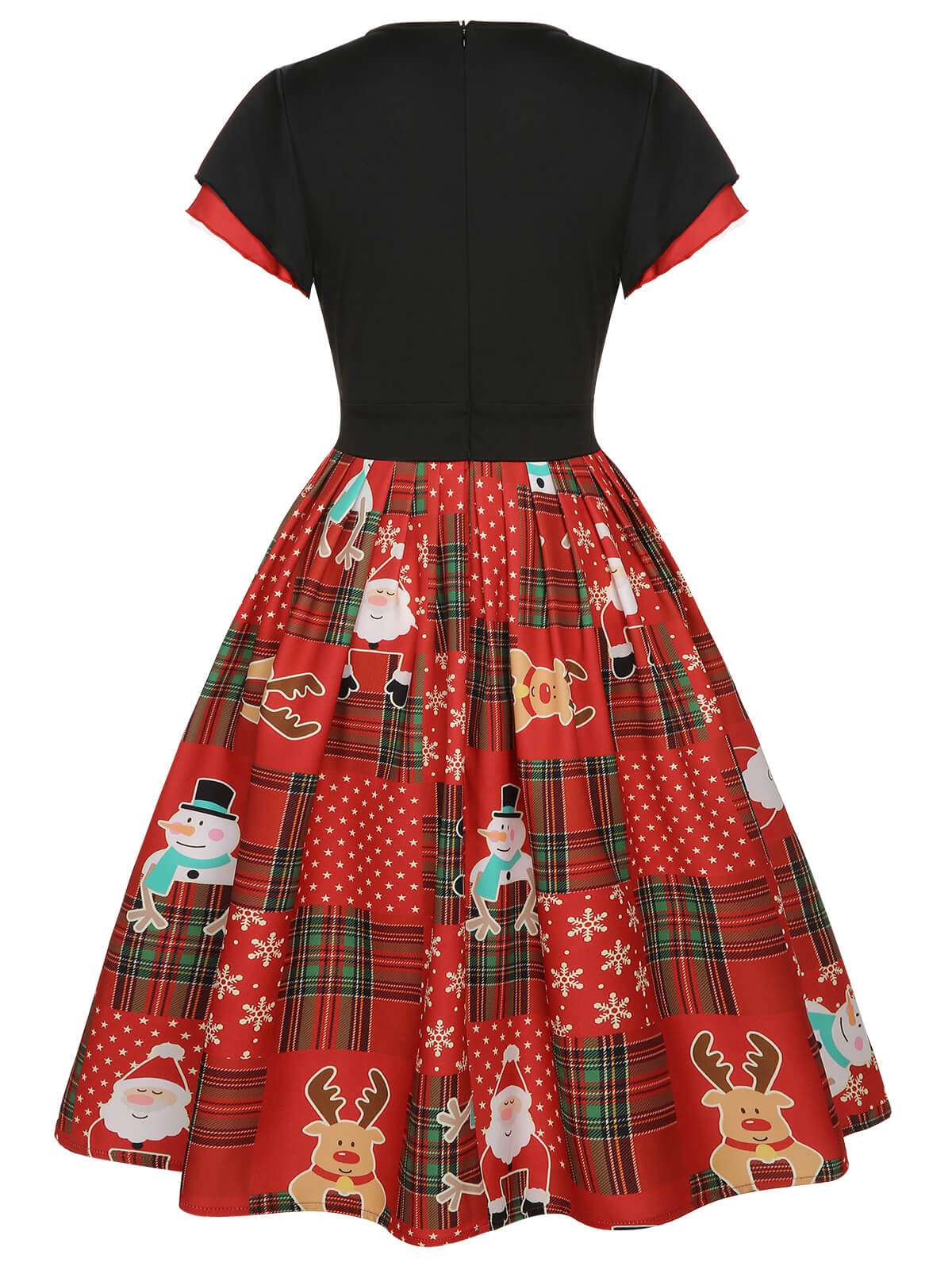 Robe de Noël rouge à carreaux des années 1950 - Image 4