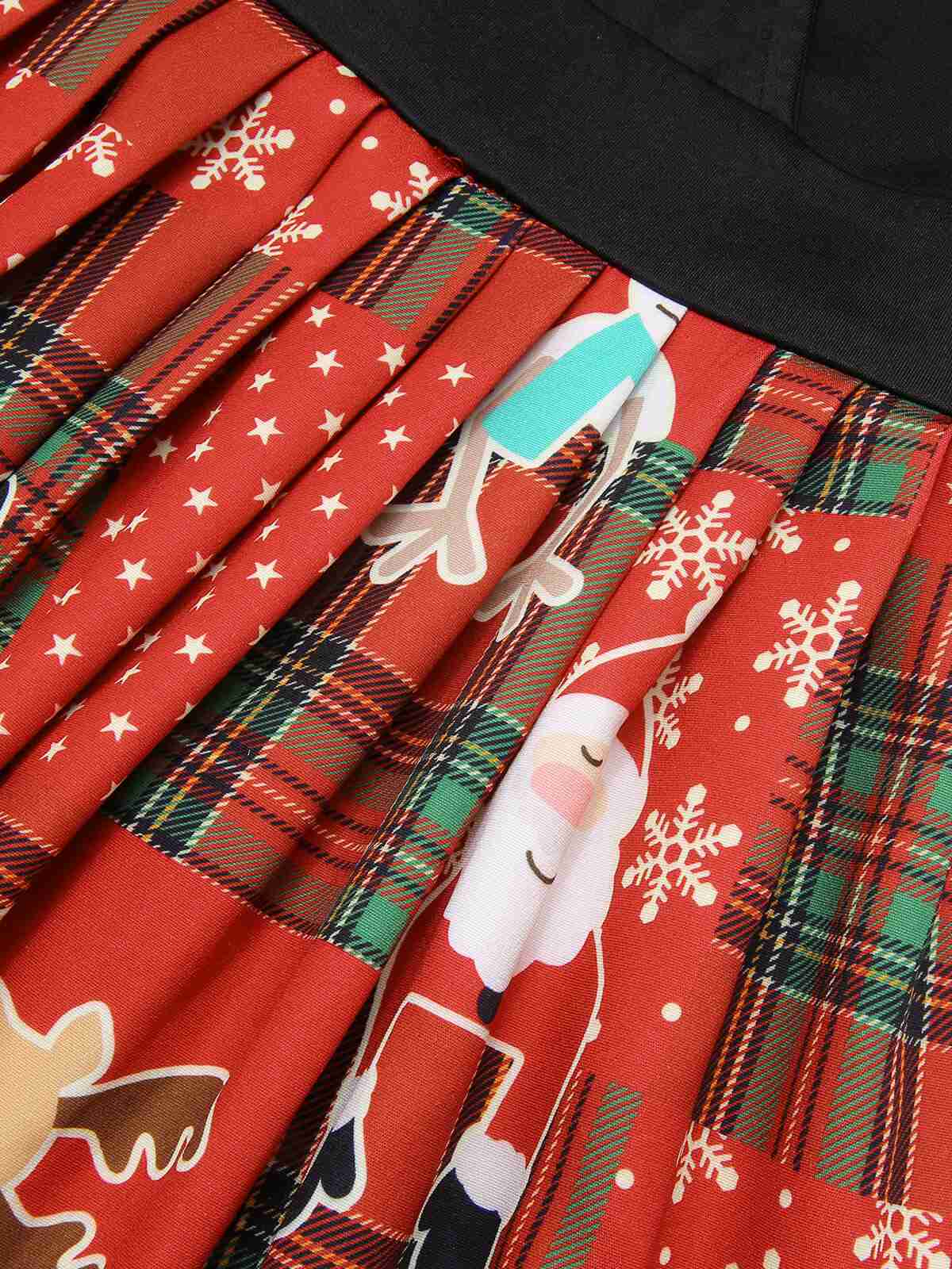 Robe de Noël rouge à carreaux des années 1950 - Image 5