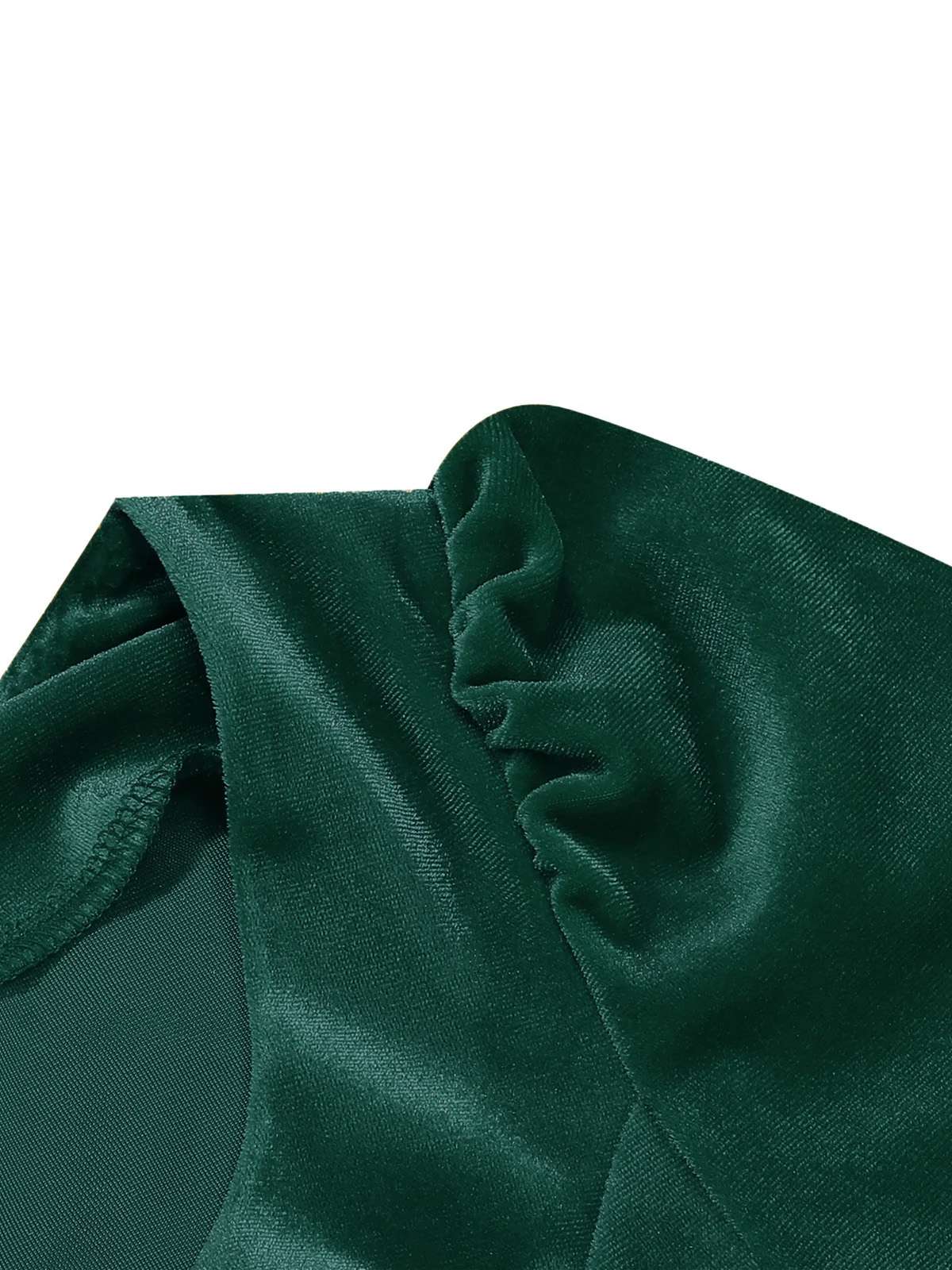Robe de Noël en velours col carré manches longues des années 1950 - Image 3