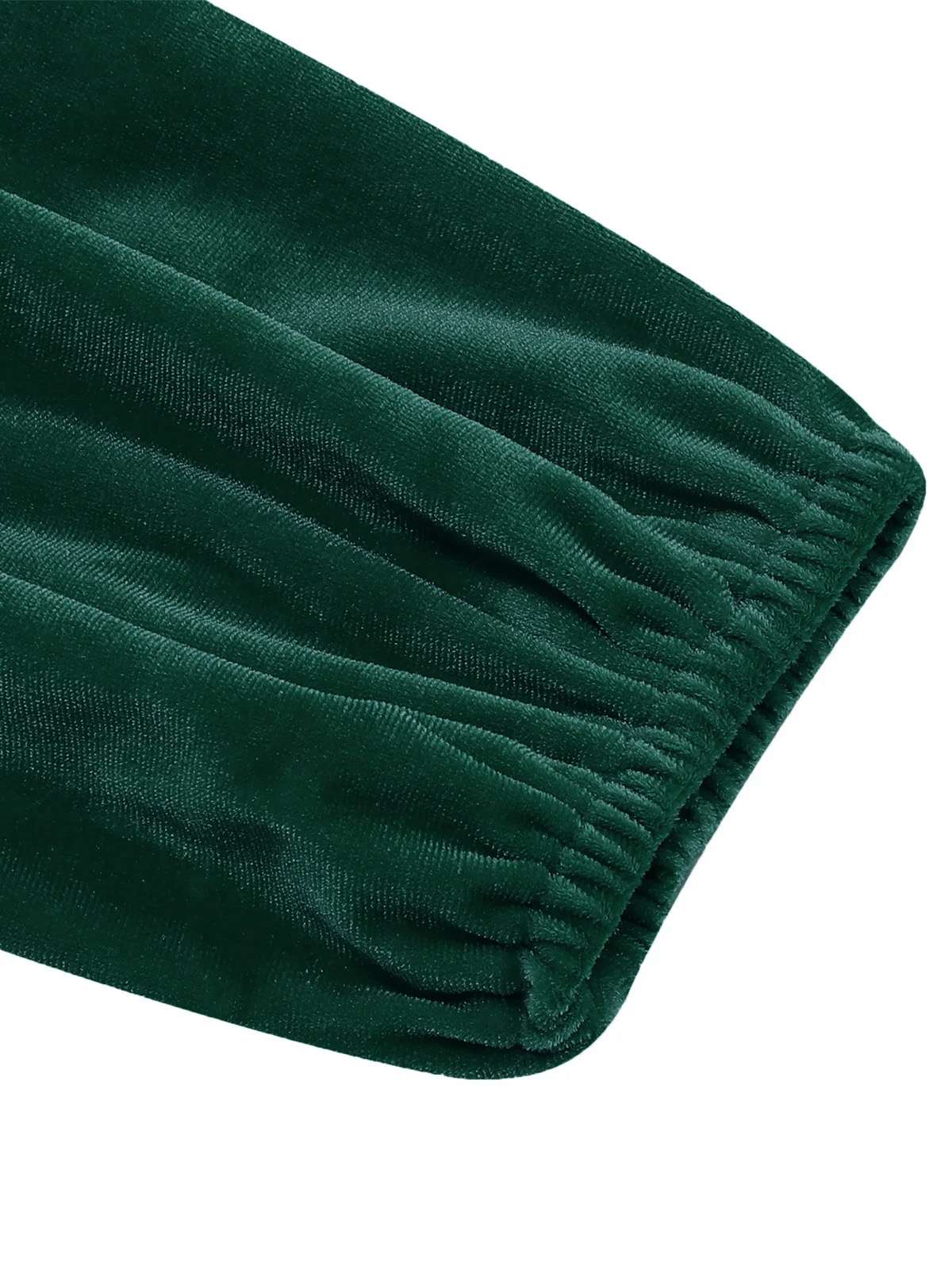 Robe de Noël en velours col carré manches longues des années 1950 - Image 5