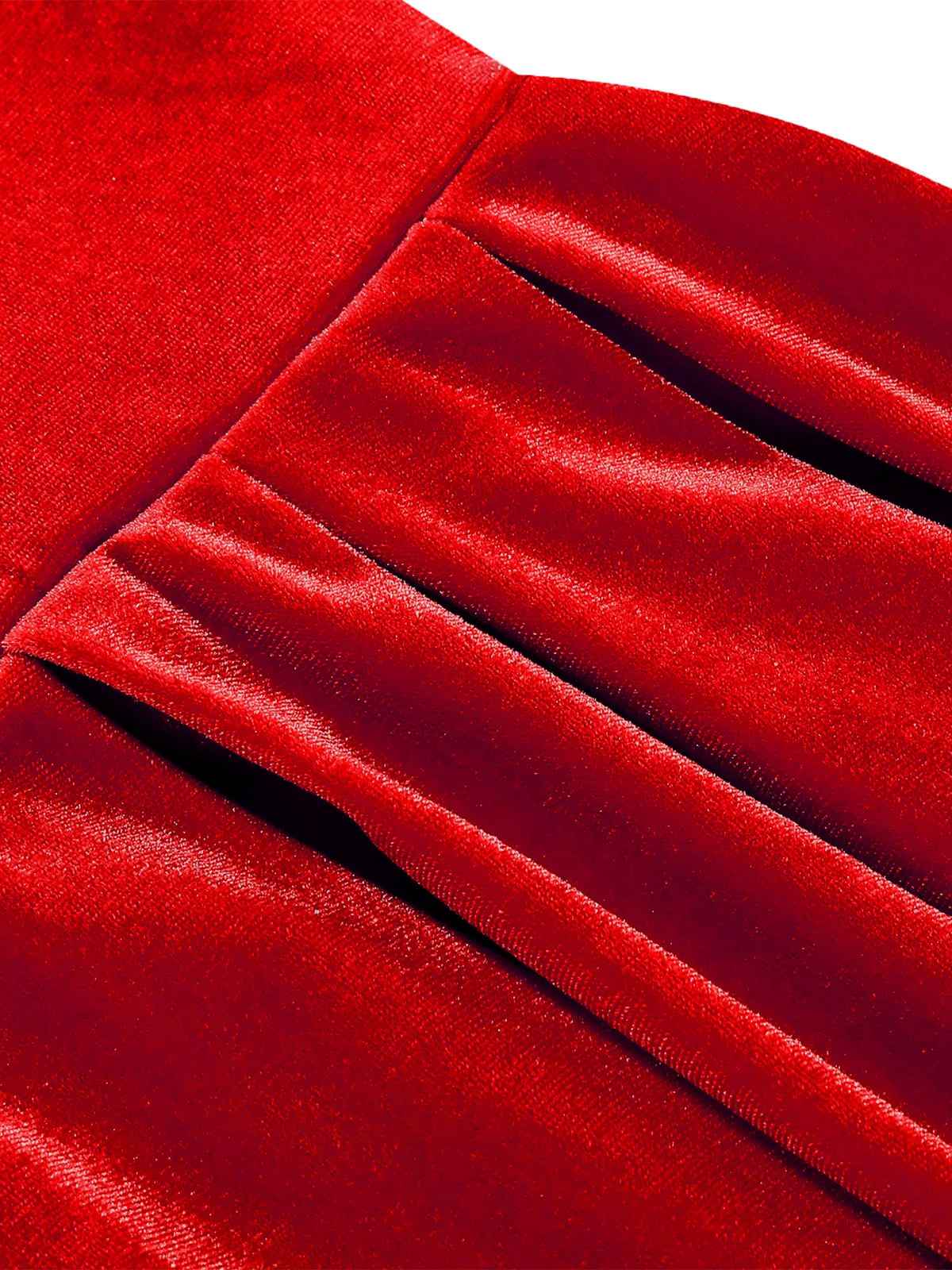 Robe de Noël en velours col carré manches longues des années 1950 - Image 9