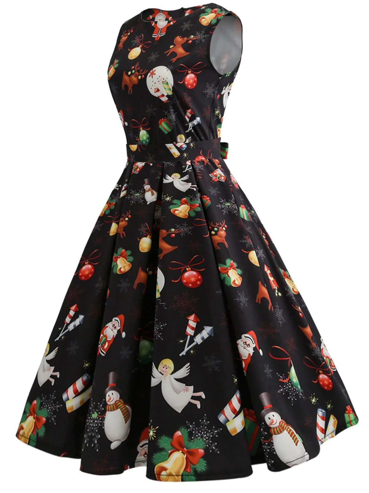 Robe de Noël ras du cou patchwork des années 1950 - Image 2
